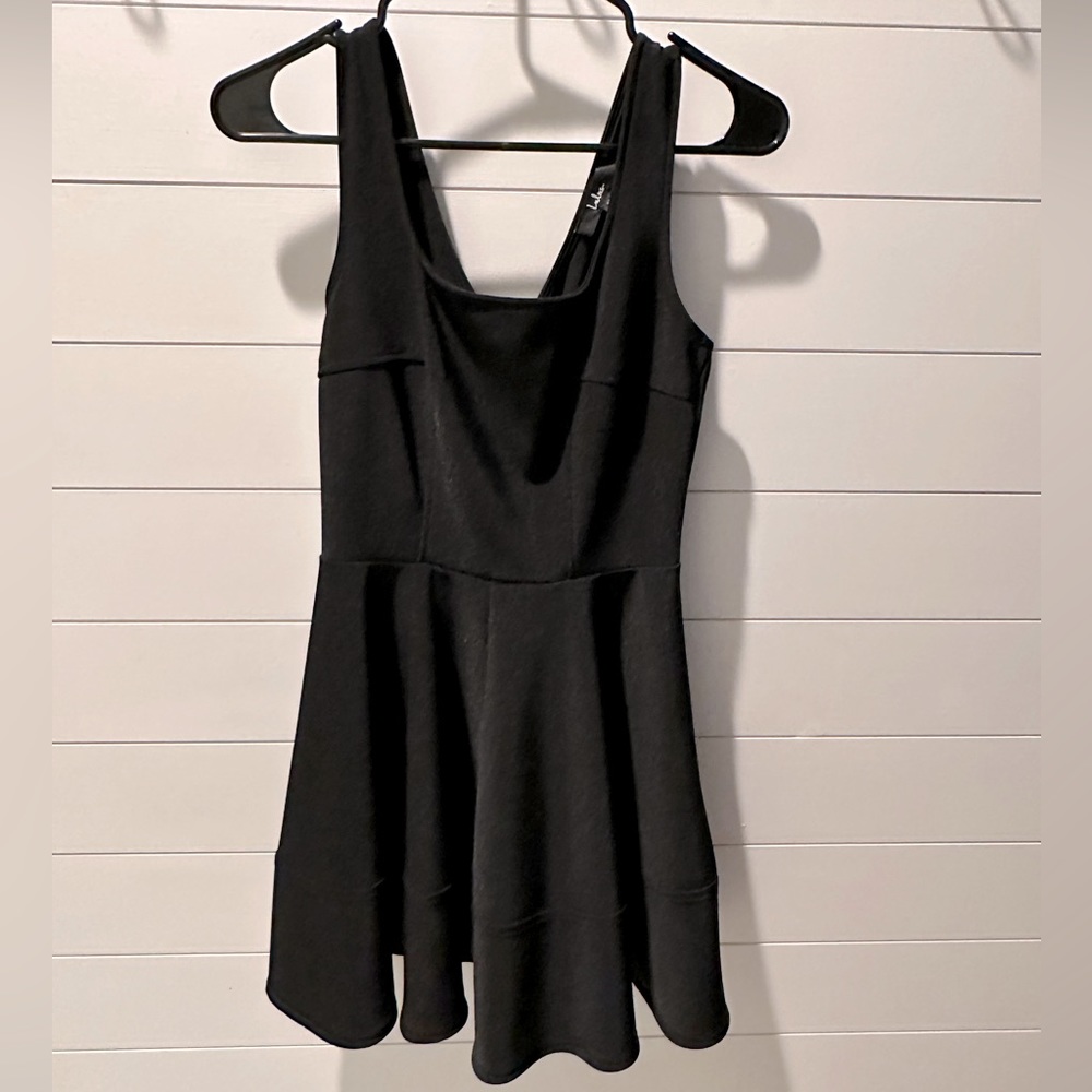 Lulu’s Home Before Daylight black, mid thigh dress in Medium